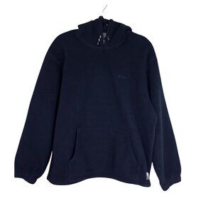 Roots Athletics Navy Blue Fleece Hoodie Sweatshirt With Kangaroo Pocket Size L